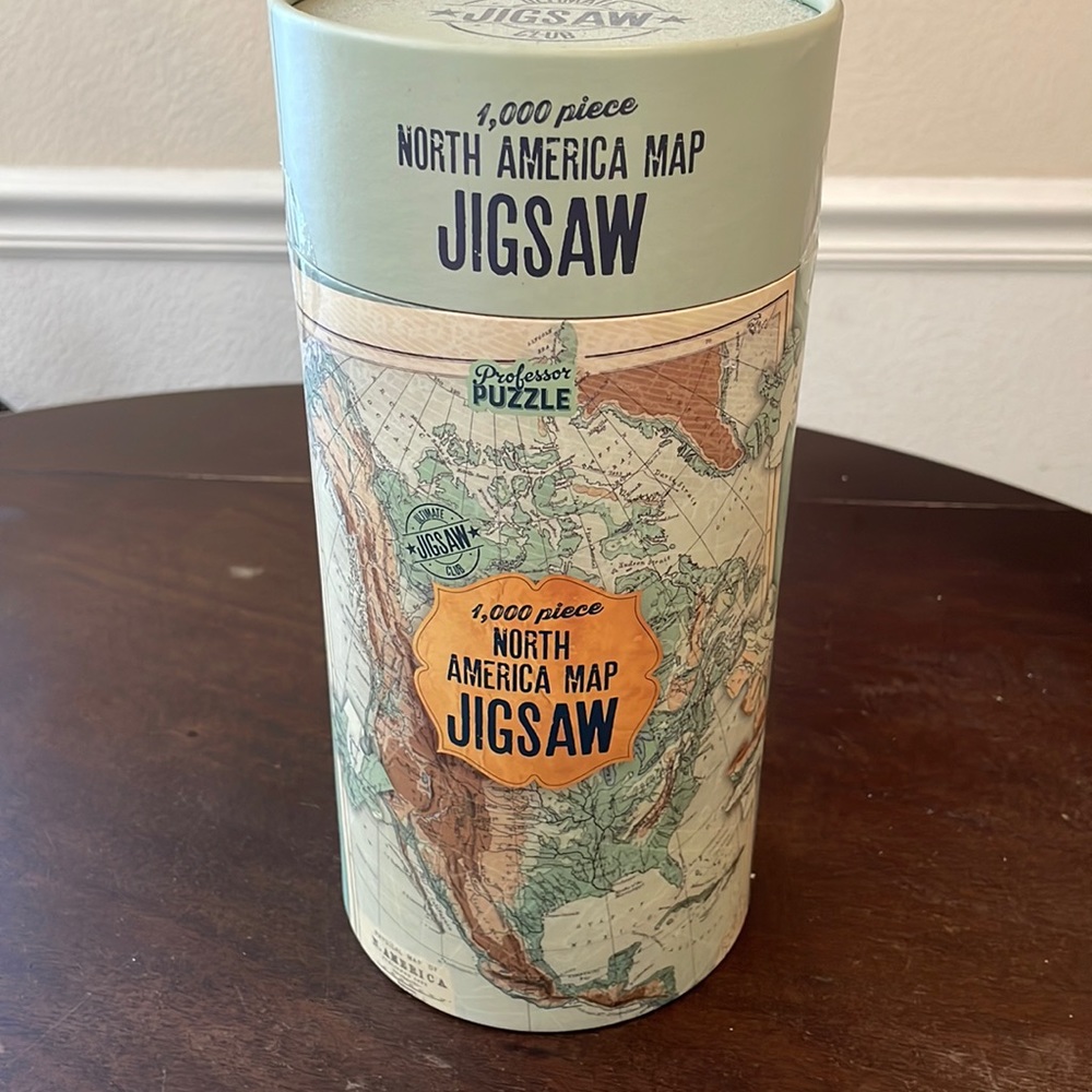 North America Map Jigsaw Puzzle - Green and Orange